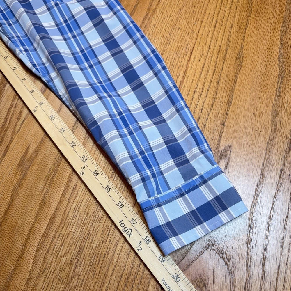 Vineyard Vines Whale‎ Shirt Mens Med Blue Plaid Button Down Stretch Performance - Picture 6 of 7